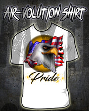 I003 Personalized Airbrush American Flag Bald Eagle Tee Shirt