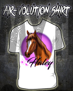 I004 Personalized Airbrush Horse Tee Shirt