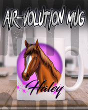 I004 Personalized Airbrush Horse Ceramic Coffee Mug