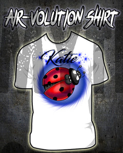 I007 Personalized Airbrush Ladybug Tee Shirt