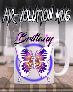 I012 Personalized Airbrush Butterfly Ceramic Coffee Mug