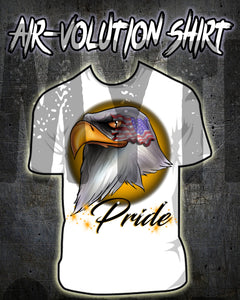 I013 Personalized Airbrush American Flag Bald Eagle Tee Shirt