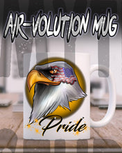 I013 Personalized Airbrush American Flag Bald Eagle Ceramic Coffee Mug