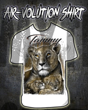 I014 Personalized Airbrush Tiger and cub Tee Shirt