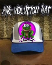I015 Personalized Airbrush Frog Snapback Trucker Hat