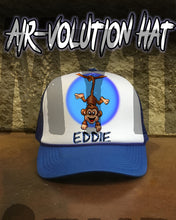 I016 Personalized Airbrush Monkey Snapback Trucker Hat