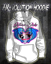 I018 Personalized Airbrush Dolphin Heart Hoodie Sweatshirt