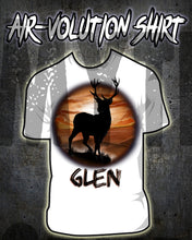 I019 Personalized Airbrush Deer Hunting Tee Shirt