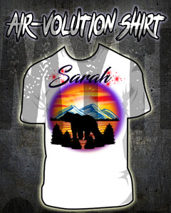 I020 Personalized Airbrush Bear Tee Shirt
