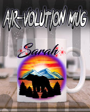 I020 Personalized Airbrush Bear Ceramic Coffee Mug