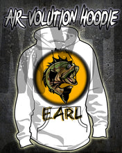 I021 Personalized Airbrush Bass Fishing Hoodie Sweatshirt