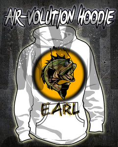 I021 Personalized Airbrush Bass Fishing Hoodie Sweatshirt