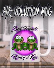 I022 Personalized Airbrush Best Friend Frogs Ceramic Coffee Mug