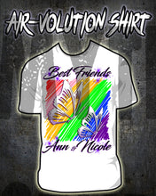 I024 Personalized Airbrush Best Friend Butterflies Tee Shirt