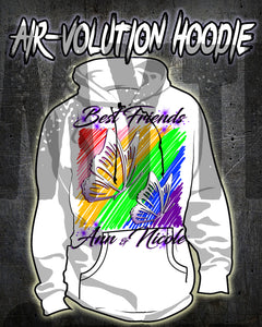 I024 Personalized Airbrush Best Friend Butterflies Hoodie Sweatshirt