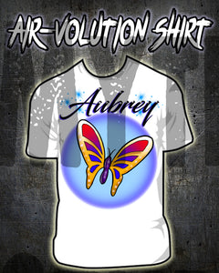 I026 Personalized Airbrush Butterfly Tee Shirt