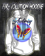 I026 Personalized Airbrush Butterfly Hoodie Sweatshirt