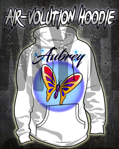 I026 Personalized Airbrush Butterfly Hoodie Sweatshirt