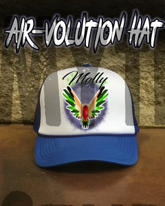 I029 Personalized Airbrush Bird Snapback Trucker Hat