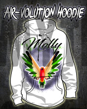 I029 Personalized Airbrush Bird Hoodie Sweatshirt