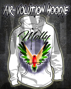 I029 Personalized Airbrush Bird Hoodie Sweatshirt