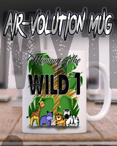 I031 Personalized Airbrush Safari Animals Ceramic Coffee Mug