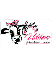 I033 Digitally Airbrush Painted Personalized Custom Cow    Auto License Plate Tag