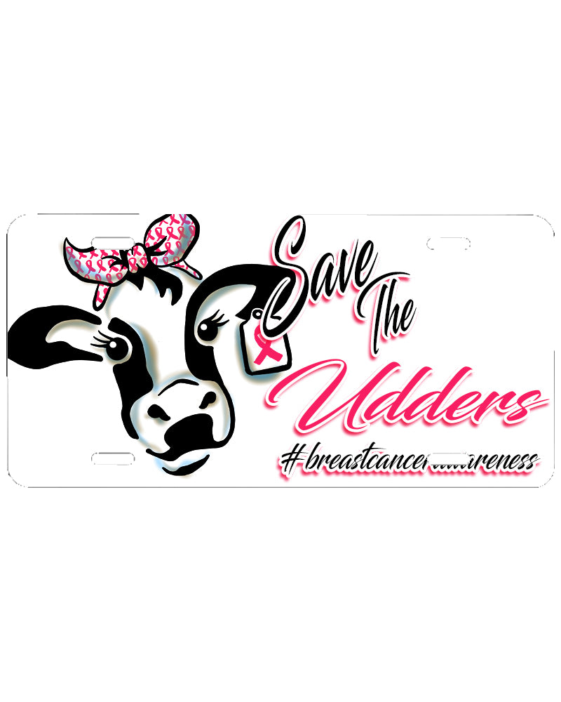 I033 Digitally Airbrush Painted Personalized Custom Cow    Auto License Plate Tag