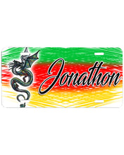 I035 Digitally Airbrush Painted Personalized Custom Chinese Dragon    Auto License Plate Tag