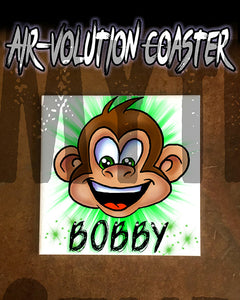 LB008 Personalized Airbrush Monkey Ceramic Coaster