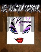 LB012 Personalized Airbrush Brat Diva Eyes and Lips Ceramic Coaster