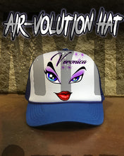 LB012 Personalized Airbrush Brat Diva Eyes and Lips Snapback Trucker Hat
