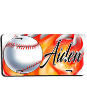 LG001 Personalized Airbrushed Baseball License Plate Tag
