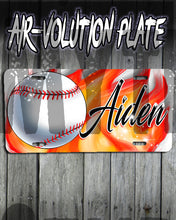 LG001 Personalized Airbrushed Baseball License Plate Tag