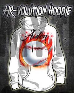 LG001 custom personalized airbrush Baseball Fire party MLB Hoodie Sweatshirt