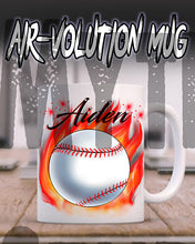 LG001 Personalized Airbrushed Baseball Ceramic Coffee Mug
