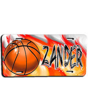 LG002 Personalized Airbrushed Basketball License Plate Tag