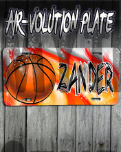 LG002 Personalized Airbrushed Basketball License Plate Tag