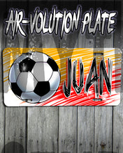 LG003 Personalized Airbrushed Soccer Ball License Plate Tag