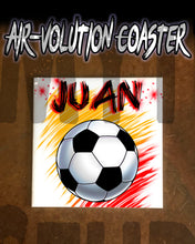 LG003 Personalized Airbrushed Soccer Ball Ceramic Coaster