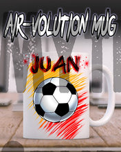 LG003 Personalized Airbrushed Soccer Ball Ceramic Coffee Mug