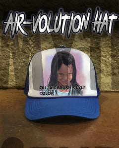 X005 Personalized Airbrush Portrait Snapback Trucker Hat