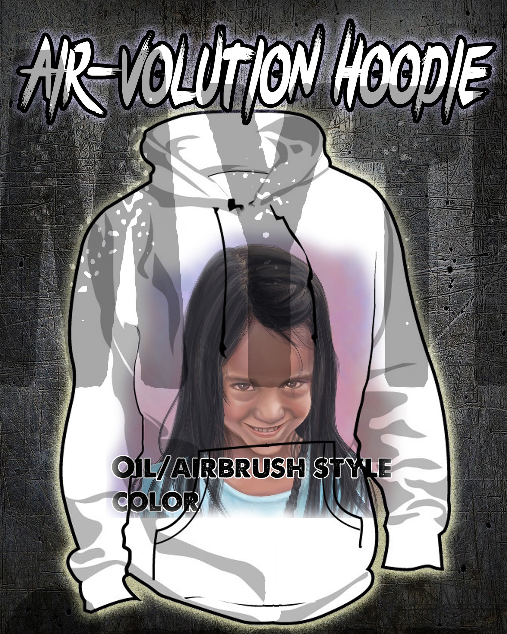 X002 Personalized Airbrush Portrait Hoodie – Mythic Airbrush