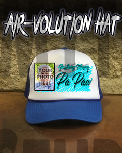 PT001 Personalized Airbrush Your Photo On a Snapback Trucker Hat