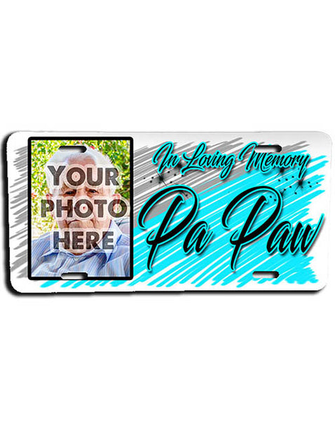 PT001 Personalized Airbrush Your Photo On a License Plate Tag