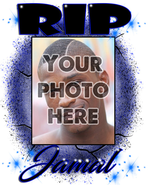 PT002 Photo Picture on airbrushed personalized custom granite name RIP image Funeral customized colors Printed choose own writing  Drawstring Backpack