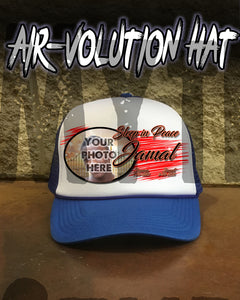 PT004 Personalized Airbrush Your Photo On a Snapback Trucker Hat