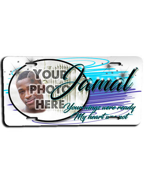 PT008 Personalized Airbrush Your Photo On a License Plate Tag